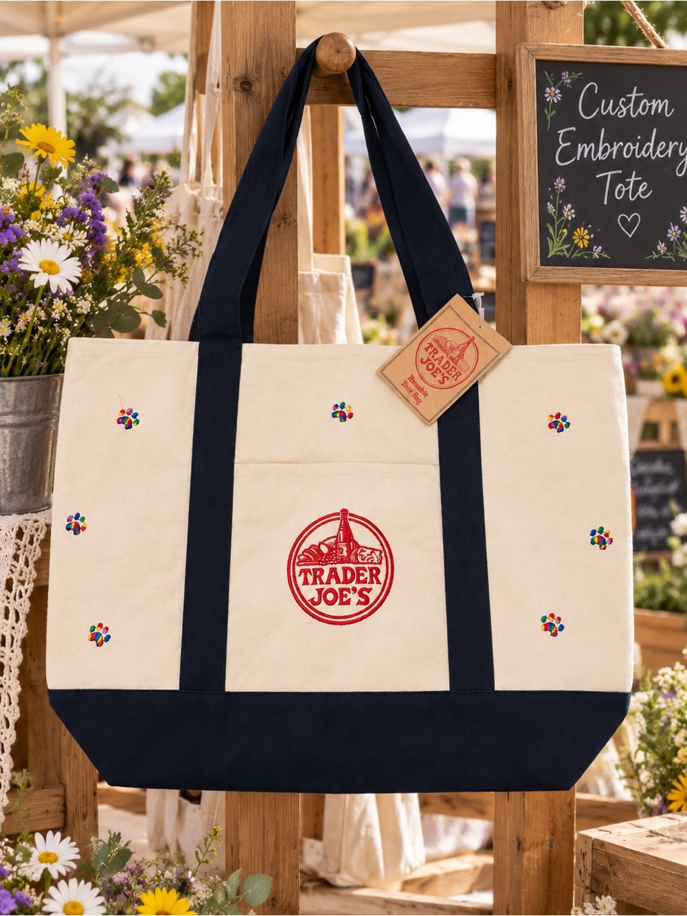 🐾Trader Joe’s Large Canvas Tote NWT